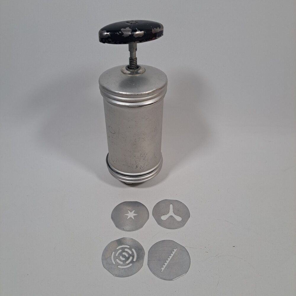 Mirro Vintage Aluminum Cookie Cutter Press Cutters Plate Cooky Pastry Spritz